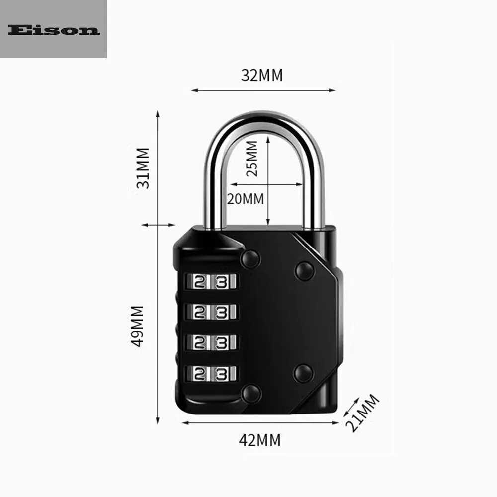 Combination Padlock Mini Combination Padlock Password Locks 4 Digit Waterproof Outdoor Lock For Door Suitcase Bag Package Cabinet Locker Window