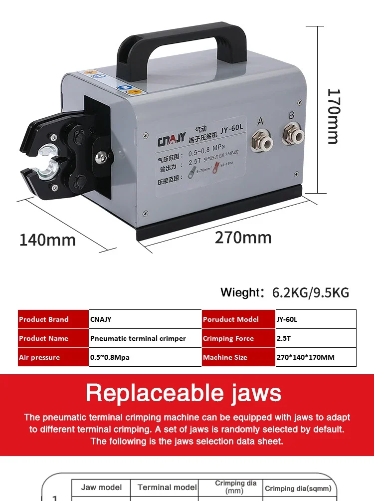 70SQMM Terminal Crimping Tool Hand Press Terminal Crimping Machine Crimping Plie