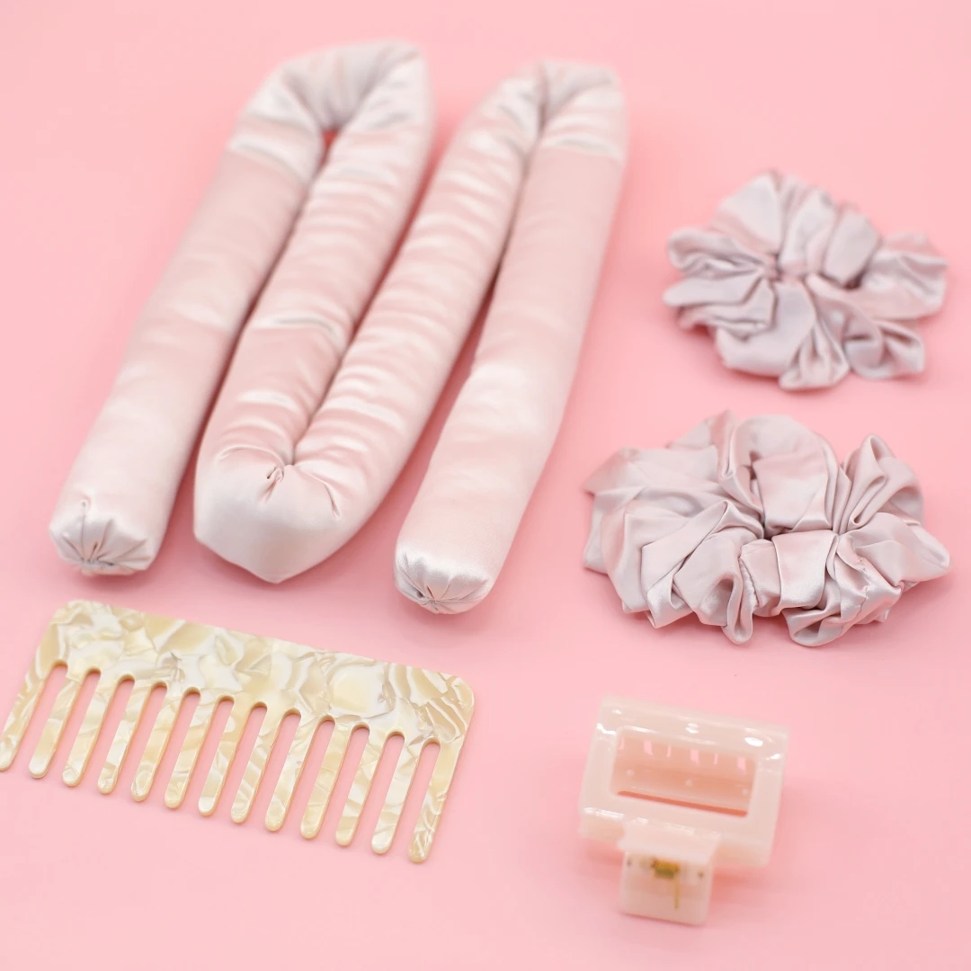 100% 22Momme Mulberry Silk Heatless Curling Rod Headband