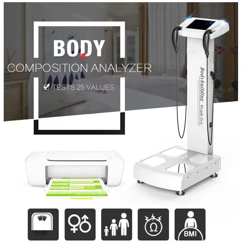 Body Composition Analyzer BMI Body Fat Scale Muscle Fat Weight Test w/  Printer