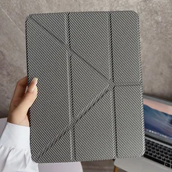 Elegant Y-Fold Leather Stand Case with Pen Slot for Pro 2018 2020 11inch (GRAY)