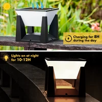 Outdoor Solar Post Light Solar Pillar Lights Modern LED Fence Deck Cap Lamp IP65 Waterproof Landscape Column Lighting for Flat 2