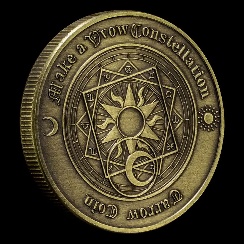Twelve Constellation Sun Moon Lucky Coin Bronze Gold Plated Commemorative  Coin Home Decorations Collections - AliExpress