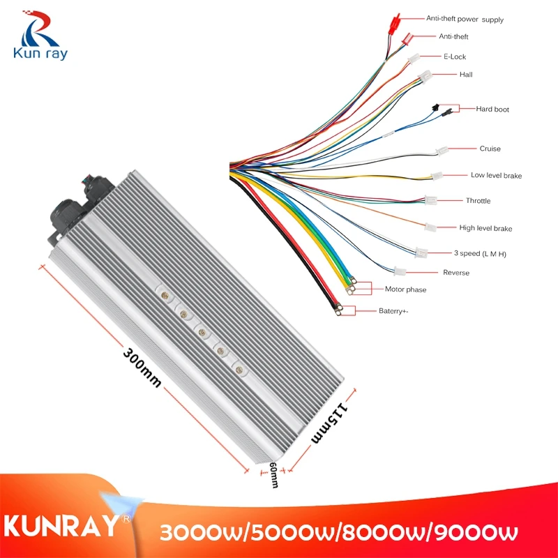 Kit de contrôleur de moteur sans balais 48V/60V/62V/72V 350W