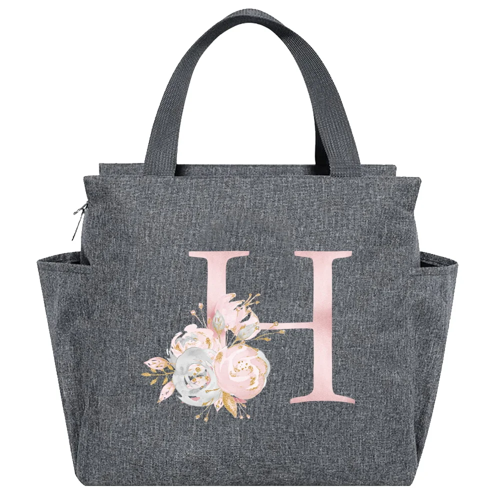 Insulated Canvas Lunch Tote - Thermal Food Picnic Bag