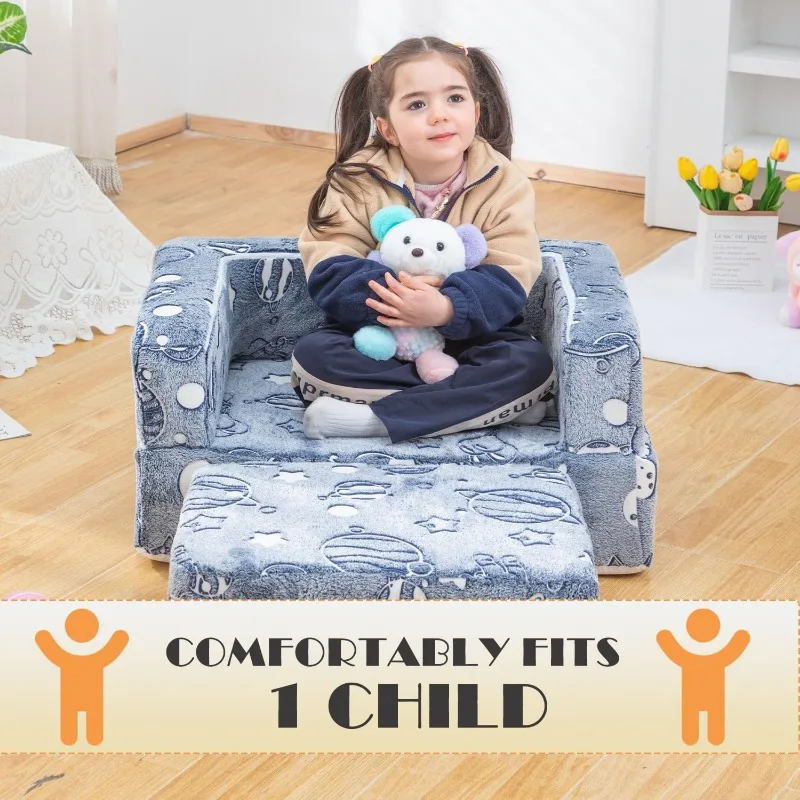 Kids Nugget Play Couch 3-in-1 Modular Toddler Couch Baby Couch Foam Armchair Children Convertible Sectional Sofa 4