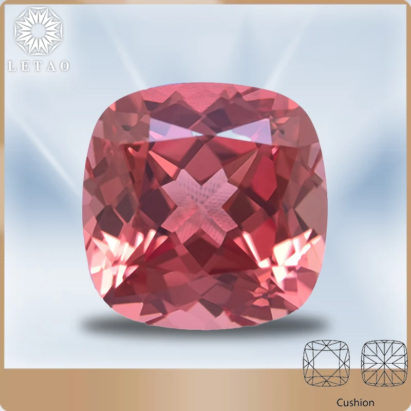 Lab Grown Padparadscha Fire Lotus Colour Square Cushion VVS1 Charms Beads Diy Jewelry Making Material Selectable AGL Certificate