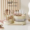 360 Rotating Makeup Organizer Spinning Cosmetic Storage Box for Vanity 3 Tier Skincare Makeup Brushes Holder Lipstick Container 5