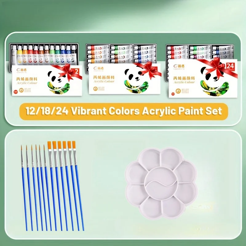 25/31/37pcs 아크릴 페인트 세트, 전문 12/18/24 대량 활기찬 안료 아크릴 색상 0.17oz 튜브 키트 7pcs 그림 Brus