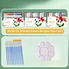 25/31/37pcs Acrylic Paint Set, Professional 12/18/24 Bulk Vibrant Pigment Acrylic Color 0.17oz Tubes Kit with 7pcs Painting Brus 5
