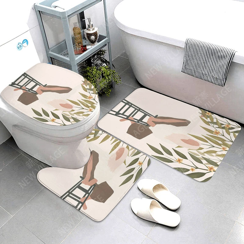 Anti-slip Bath Mat Bathroom Small Rug Shower Mat Decorative Absorbent Foot Entrance Bathtub toilet rug Morandi Nordic Modern