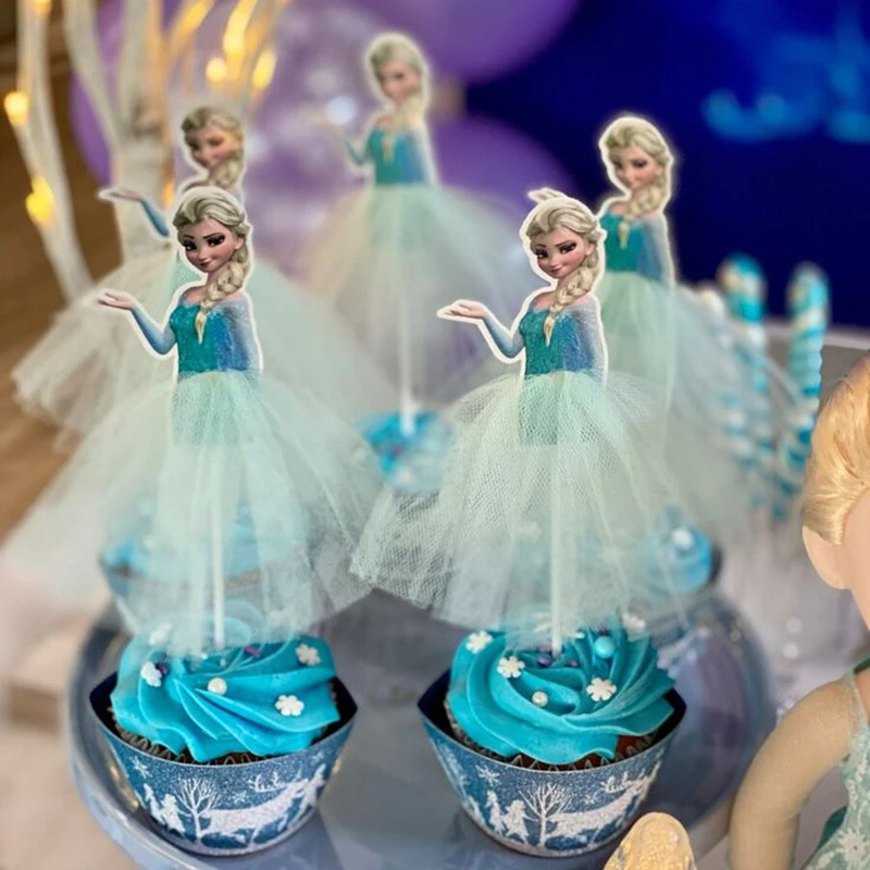 Cake Decorations Disney Princess Frozen Snow White Sofia Girl Birthday Baby Shower Cupcake Toppers Wedding Cake Flag 1/2/5/10PCS cake decorations