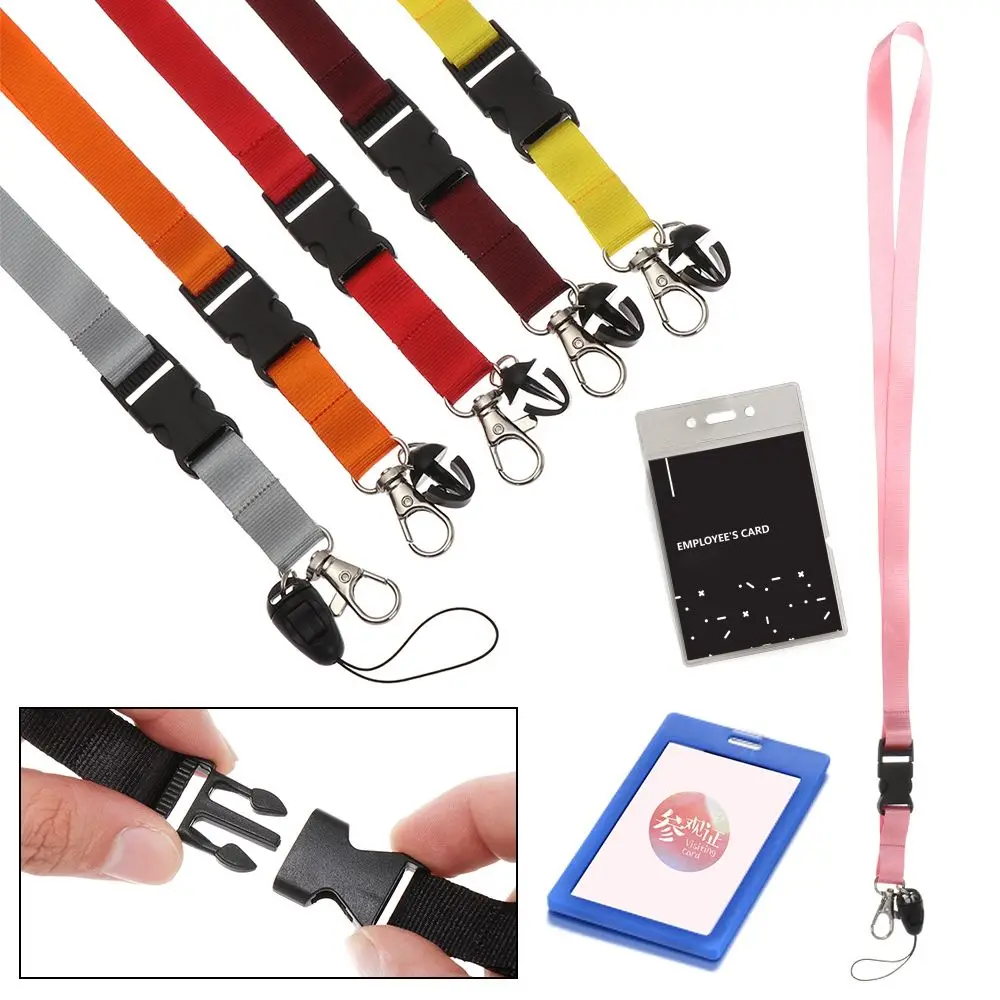1pc neue bedruckte Stoff Lanyard Abzeichen ID-Karten halter Hals riemen Clip Handy Halsbänder Büro Schul material – Detail 4