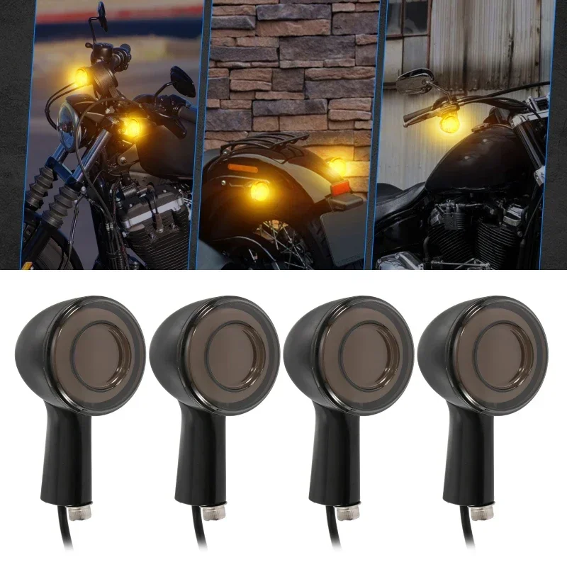 

2/4pcs Motorcycle Turn Signal Indicator Lamp for Harley Sportster XL883 XL1200 1992-up (Amber Light)