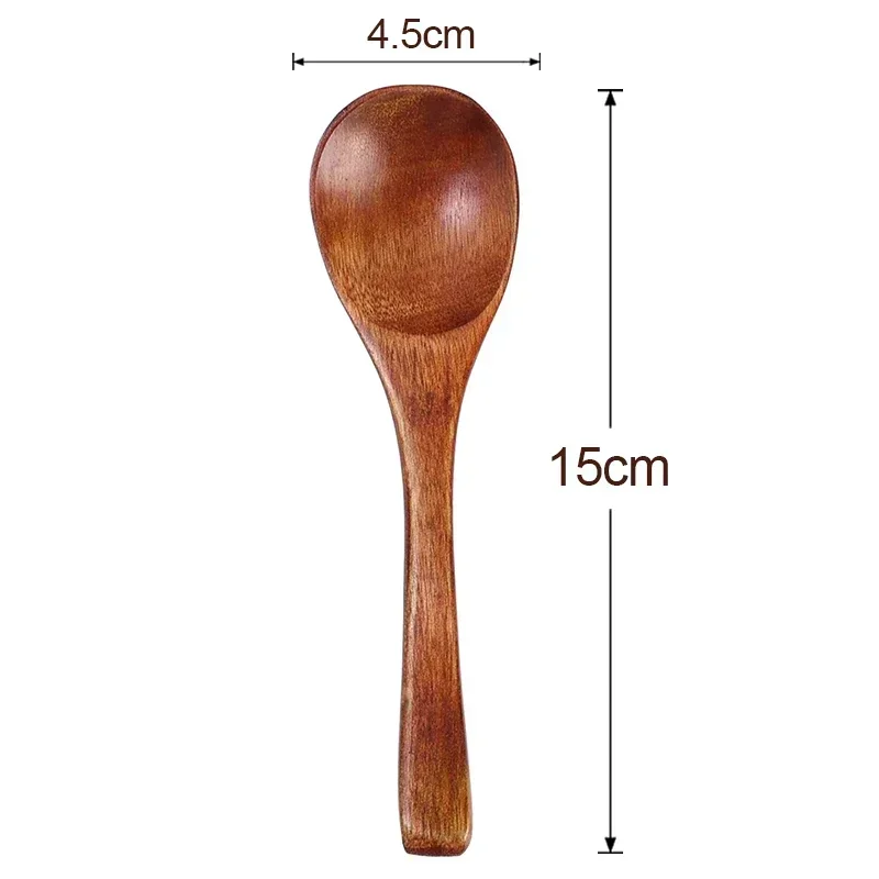 1/10Pcs Wood Soup Spoons Long Handle Coffee Milk Teaspoon Sugar Spice Condiment Scoops Kitchen Tableware Tools Wooden Spoon images - 6