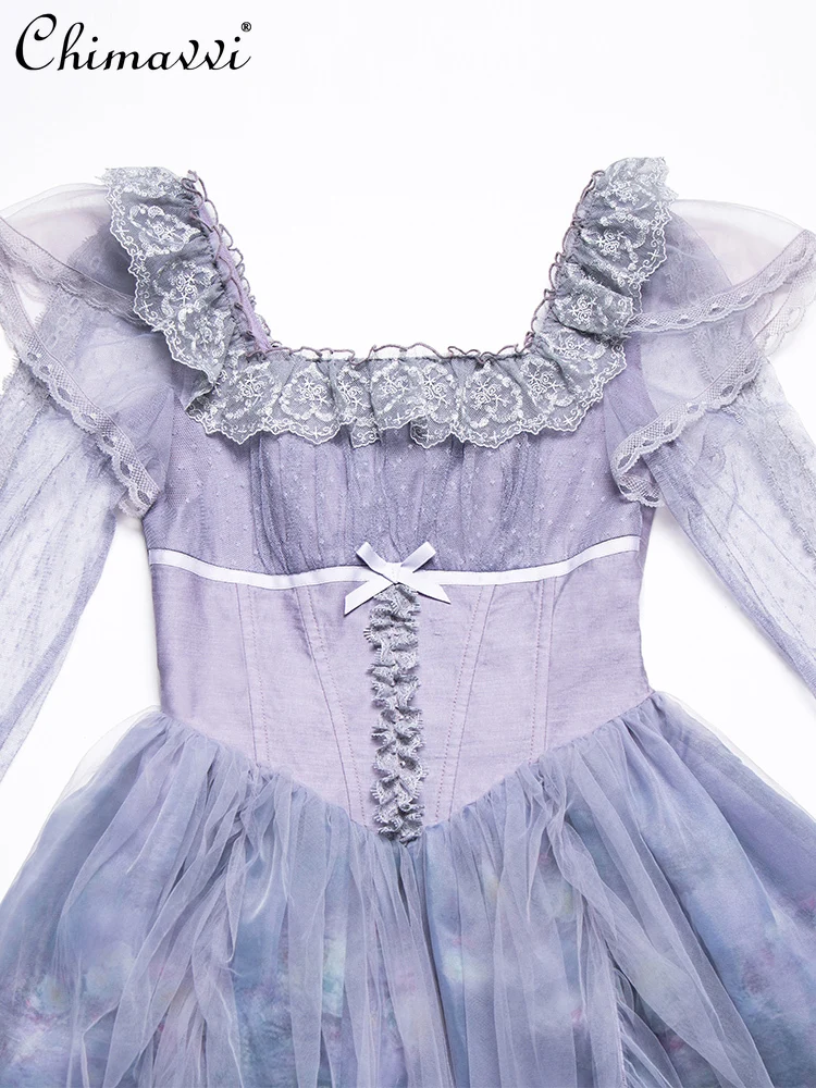 Original Cla Purple Skirt Lift Op Dress 2025 Summer New Sweet