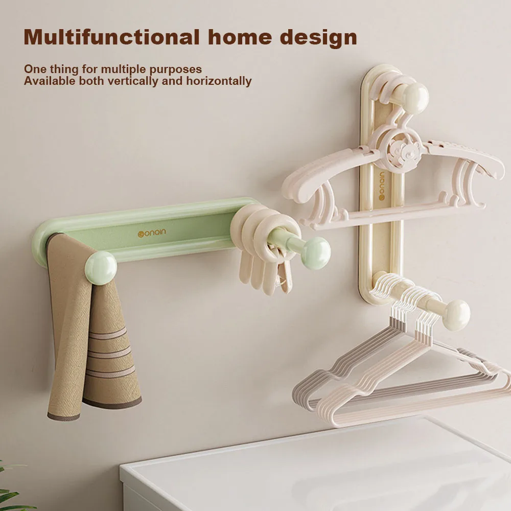 

Home Wall Clothes Rack Rounded Corner Multipurpose Holder For Bathroom
