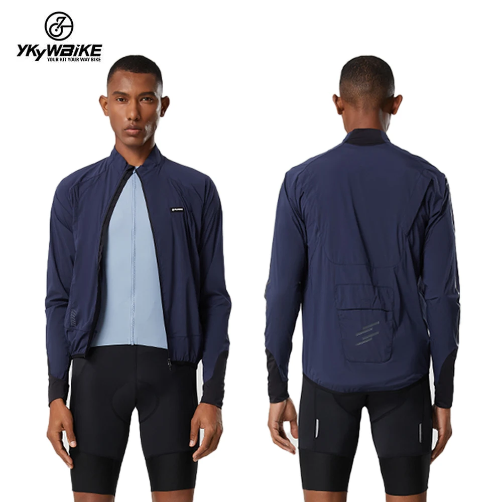 YKYW Male Breathable Long Sleeve Cycling Jacket, Lightweight Packable Windproof Coat, Riding Bike Jacket Clothing, Cycling Jacket, Cycling Clothes