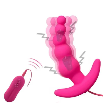 12 Mode Anal Remote control Vibrator Silicone Prostate Massager Vibrating Anal Beads For Women Anal Butt Plug Sex Toys For Men 2