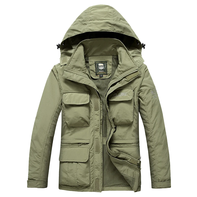 Motorcycle Jacket Men Clothes Parkas Men's Tactical Clothing Coat Man Jackets New Climbing Winter Coats Hooded Fashion Short &