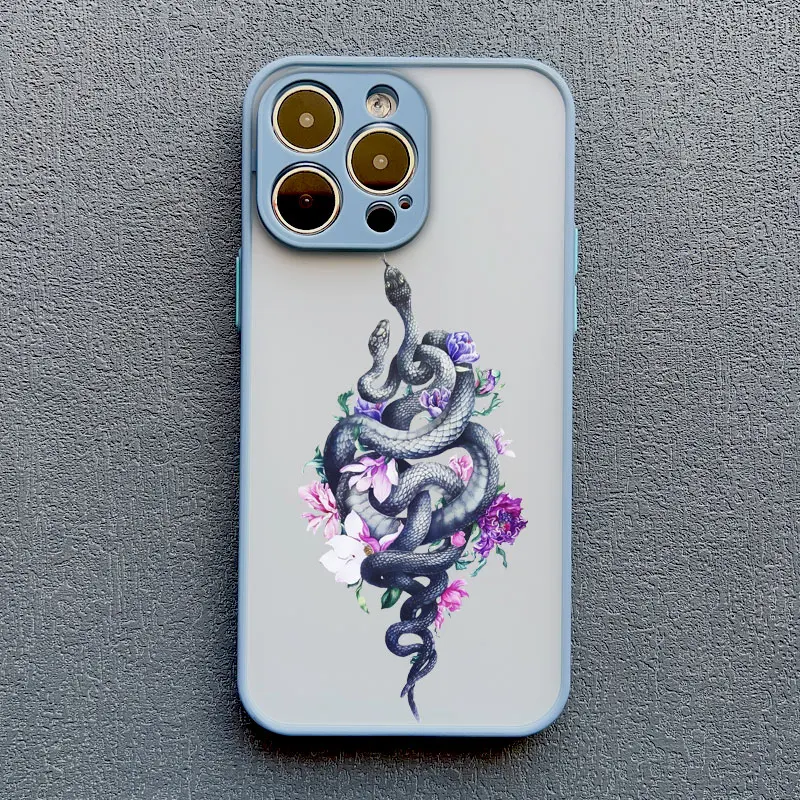Schlangenmuster-Rosen-Handyhülle für iPhone 17 16 Pro Max 13 12 Mini 11 Pro Max 15 14 Pro Max XR XS X 16 15 14 Plus Stoßfeste Schutzhülle – Detail 2