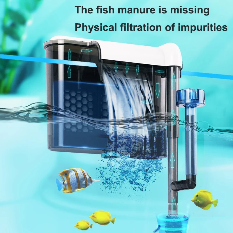 SmallAquariumFilterExternalWaterfallWaterPurificationandFiltrationCycleThreeinone
