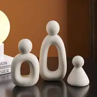 Simple Family Statue Modern Style Home Decor Hollow Sculpture Nordic Living Room Ornaments Bedroom Decoration Figurines Gift 2
