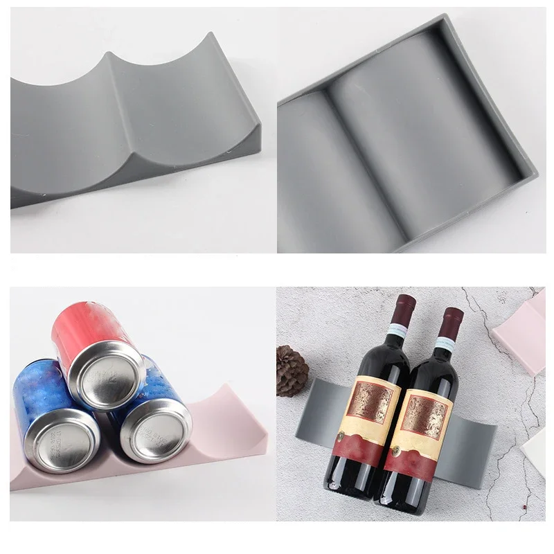 Wine Rack Stackable Bottle Rack Countertop Beverage Storage Wine Bottle Storage Device for Desktop Refrigerator 1Pcs kitchen storage rack