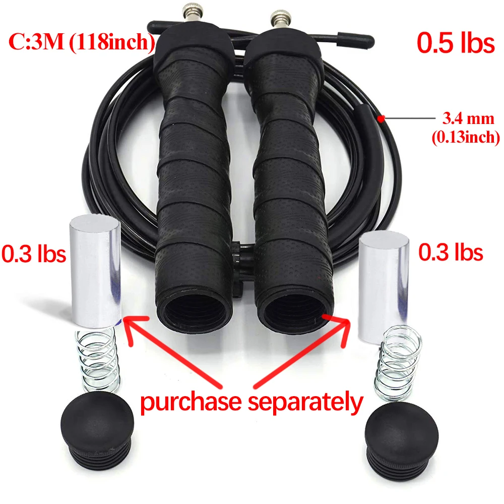 Adjustable Weighted Jump Rope for Women And Men Speed Skipping Rope Anti-Slip Handle for Double Unders Gym Fitness jump rope