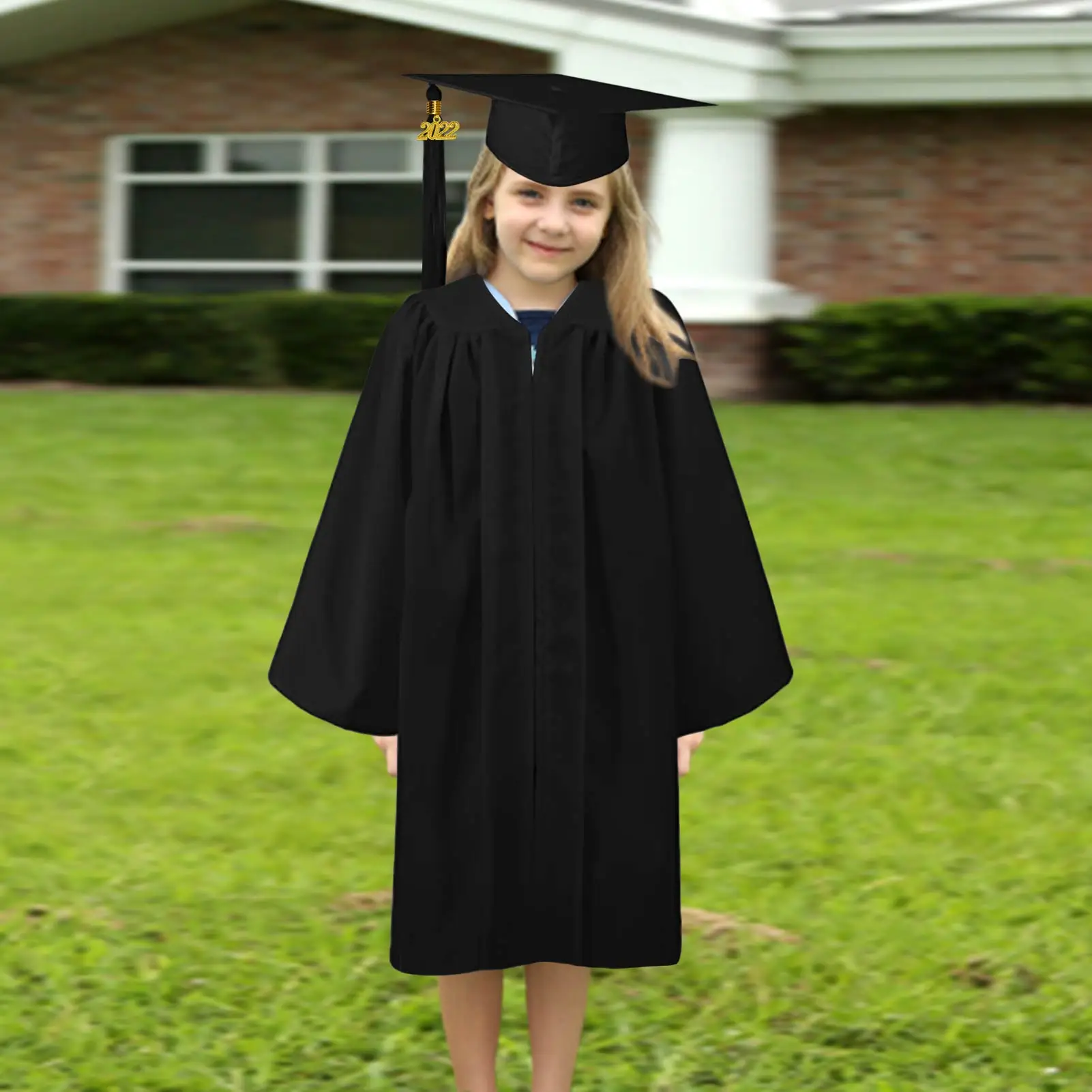 High School Bachelor Graduation Cap And Gown Tassel Set For Girls Boys Unisex Matte Graduation Cap With Tassel