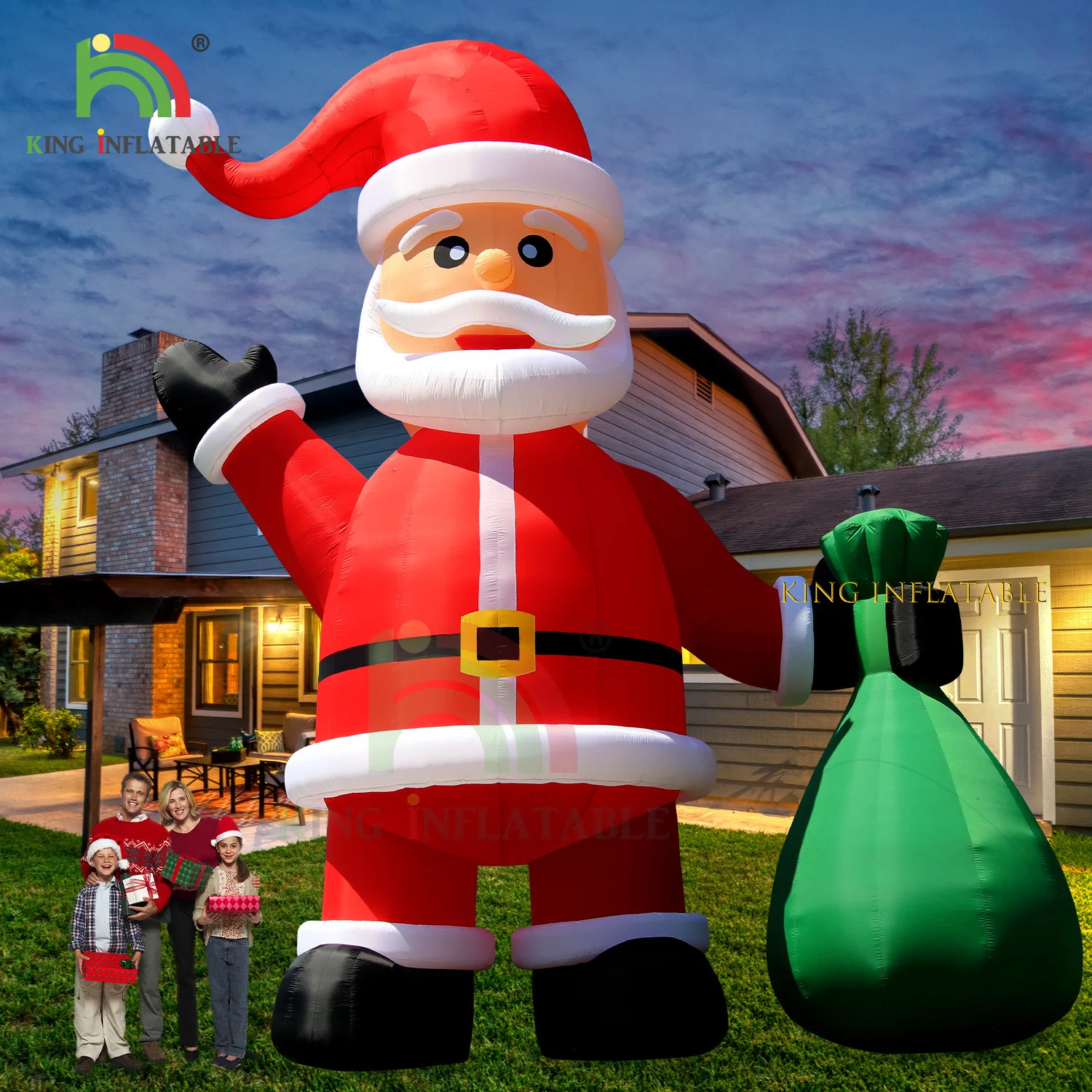 20/26/33ft Giant Inflatable Santa Claus Large Xmas Old Man Father Christmas Decoration Ornament Festival Outdoor With Air Blower