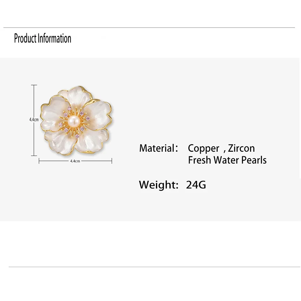 Trendy New Camellia Women Brooch Elegant Flower Pearl Pins Fashion Female Party Coat Dress Scarf Accessories Jewelry Gift