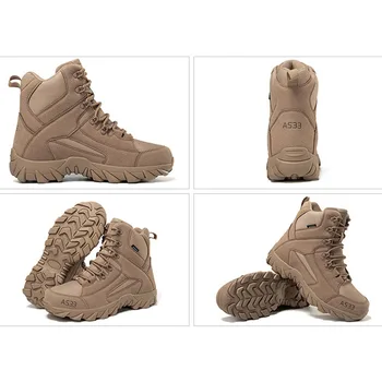 Tactical Military Hiking Shoes Men Women Snow Desert Boots Durable Training Shoes Winter Outdoor Warm Climbing Ankle Boots 6