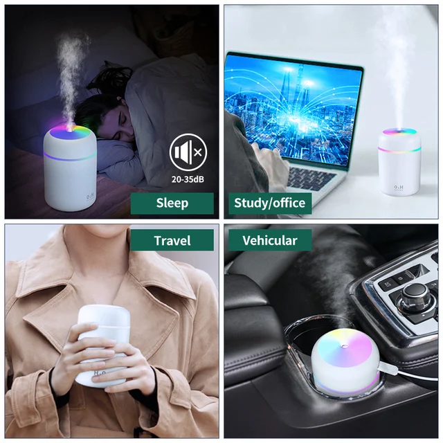Colorful Air Humidifier Essential Oil Diffuser Sprayer Fogger Aromatherapy aroma diffuser Car air freshener Home Humididicator 5