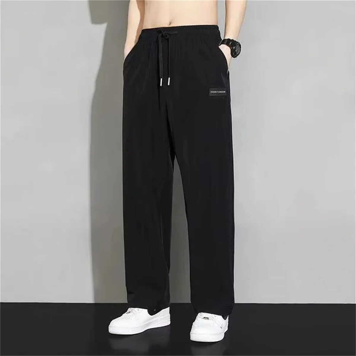 Ice Silk Men Summer Thin Loose Casual Large Size 9/4 Strap Quick Drying Versatile Sports Haren Pants casual pants sports pants casual sports pants