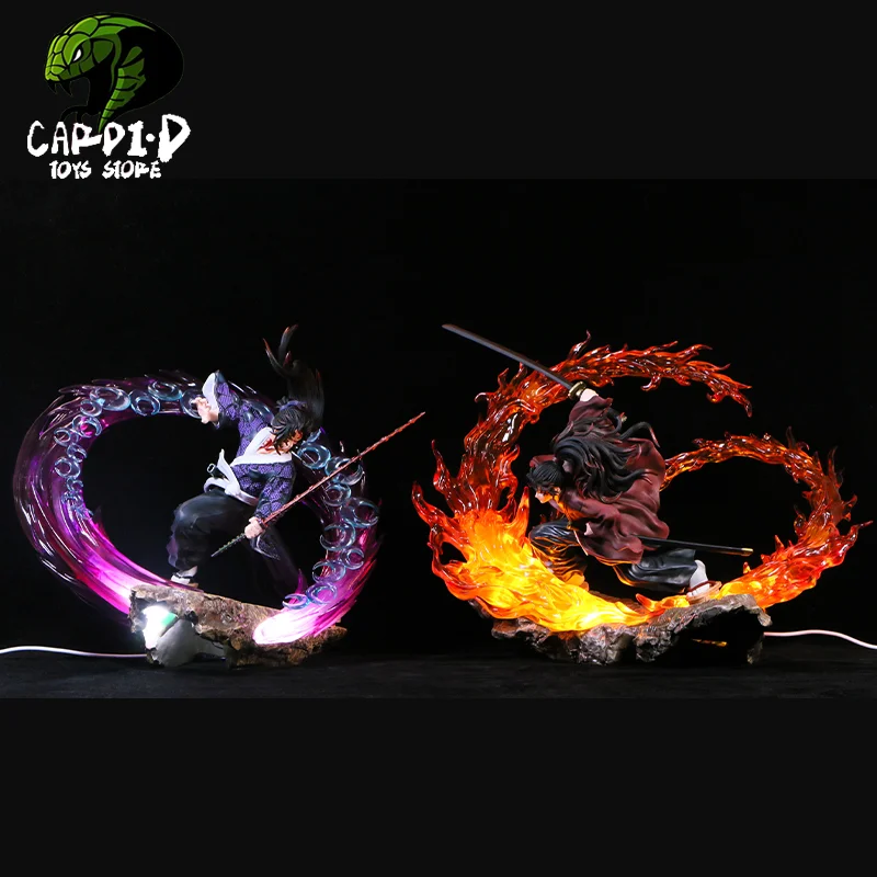 

Demon Slayer Anime Figurine Kokushibo Vs Tsugikuni Yoriichi Action Figure Statue Pendant Glowing Toys Birthday Halloween Gift