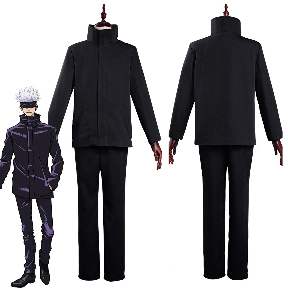 

Anime Jujutsu Kaisen Satoru Gojo Cosplay Costume School Uniform Set Fantasia Boys Halloween Carnival Party Man Role Disguise