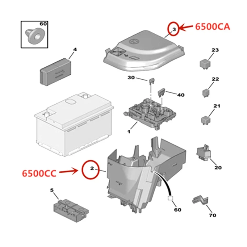 6500CA 6500CC For Peugeot 307CC SW 308CC SW 408 3008 RCZ Citroen C4picasso DS5 Fuse BSM Servo Box Bracket
