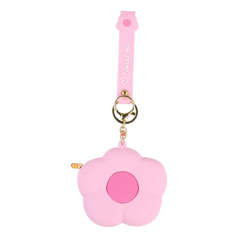 Flower Shape Silicone Coin Purse Mini Cute Zipper Small Wallet Female Student Earphone Bag Backpack Pendant Gift for Women