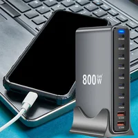 800W GaN 10 Ports Fast Charging Station Adapters USB C Dual 140W PD3.1 Desktop Charger for Multiple Devices Laptop Wall Charger - Image 2