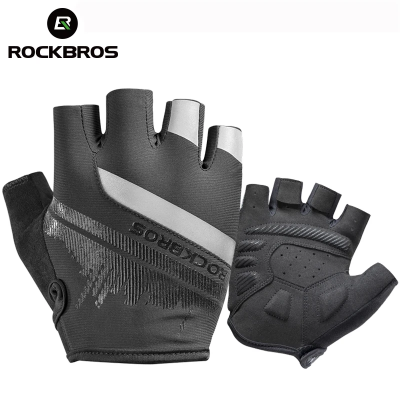 

ROCKBROS Cycling Gloves Half Finger Shockproof Wear Resistant Breathable MTB Road Bicycle Gloves Men Women Sports Bike Equipment