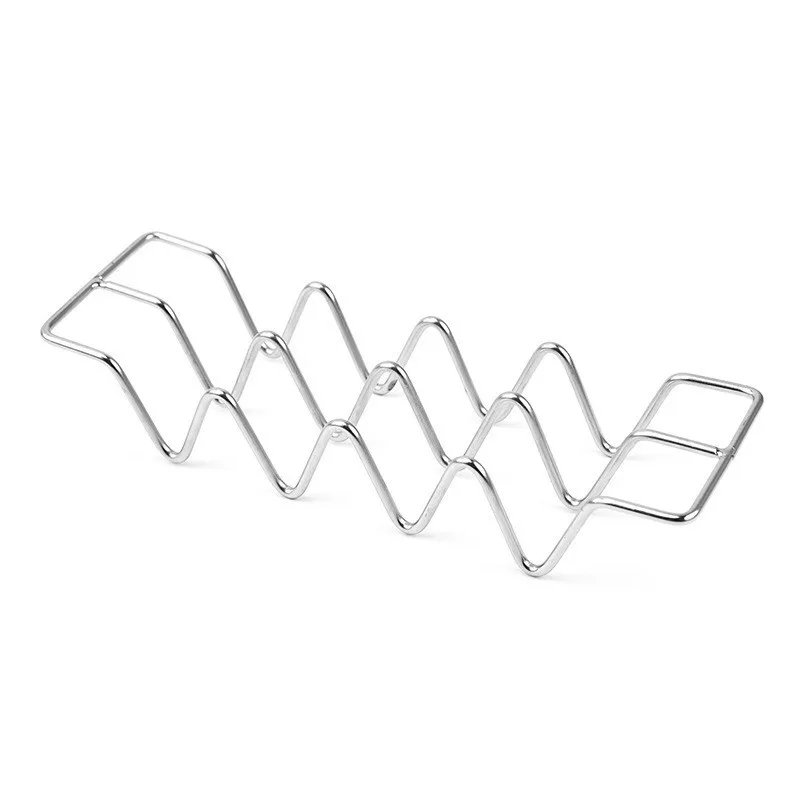 Taco Holder Mexican Pizza Roll Shelf Burrito Potato Chips Rack Shells Taco Rack Stainless Steel Creative Tableware Pancake Stand