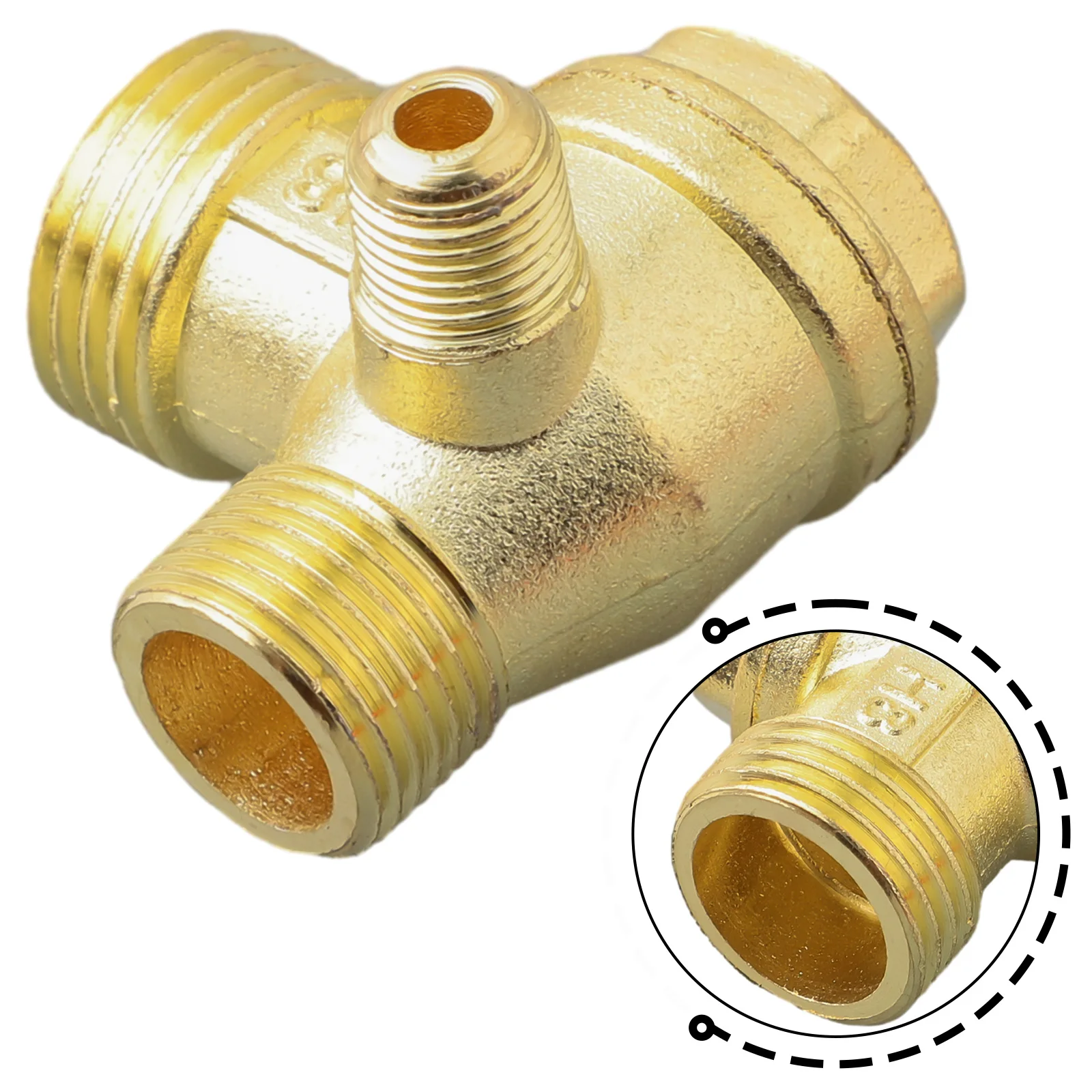 

Tube Check Valve Parts Zinc Alloy 2pcs 400mm/15.75\" Long 9mm Hex Nut Air Compressor Copper+Aluminum Flared Mouth