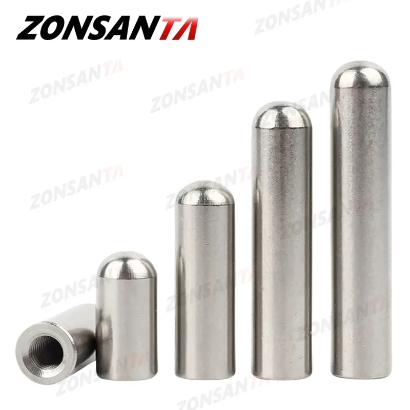 Cylindrical Locating Dowel Pin M2 M3 M4 M5 M6 Dowel Inner Thread Screw Nut Single Round Head 304 Stainless Steel Cylindrical Pin