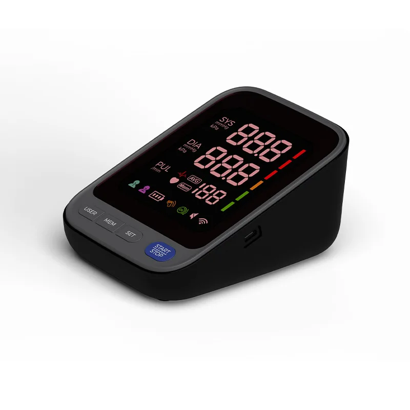 Large Led Display Electronic Blood Pressure Monitor In English 120 Sets Of Memory Values For 2 People Type-c Charging