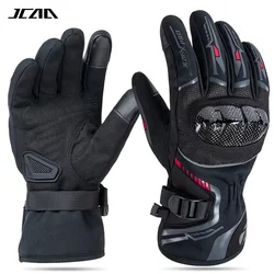 Winter Motorcycle Gloves - Windproof, Warm, Waterproof, Carbon Protection, Touch Screen Compatible - XXL (Black)