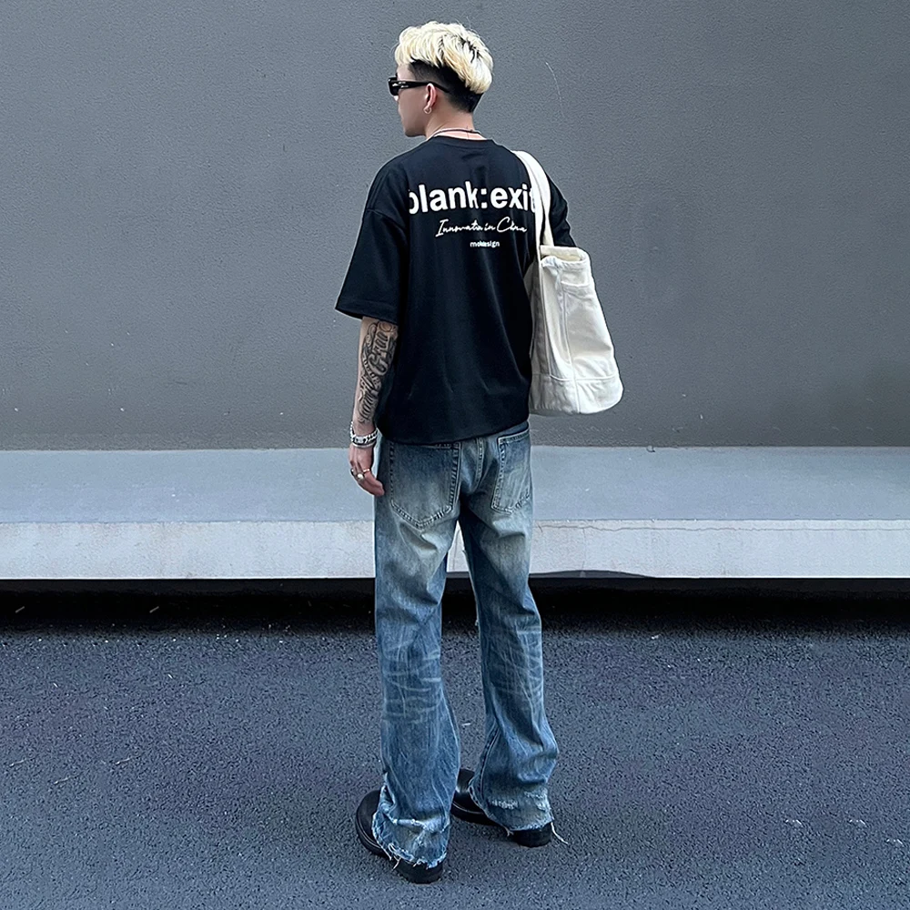 Ripped Jeans Men Loose Flared Trousers for men
