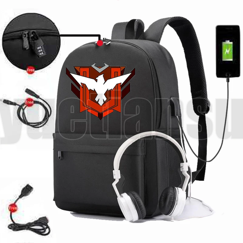 

Game Free Fire Garena Roupa Angelical USB Charging Backpack Women Travel Bags School Bags for Teenage Girls High Quality Bookbag