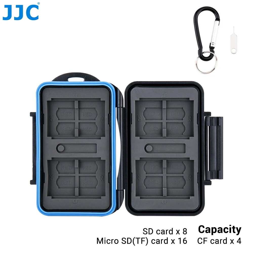 designer camera bags JJC Deluxe Memory Card Case Compact SD Micro SD CF Cfexpress TF Card Slot Holder Protector Storage Box with Carabiner Waterproof travel case for camera Bags & Cases