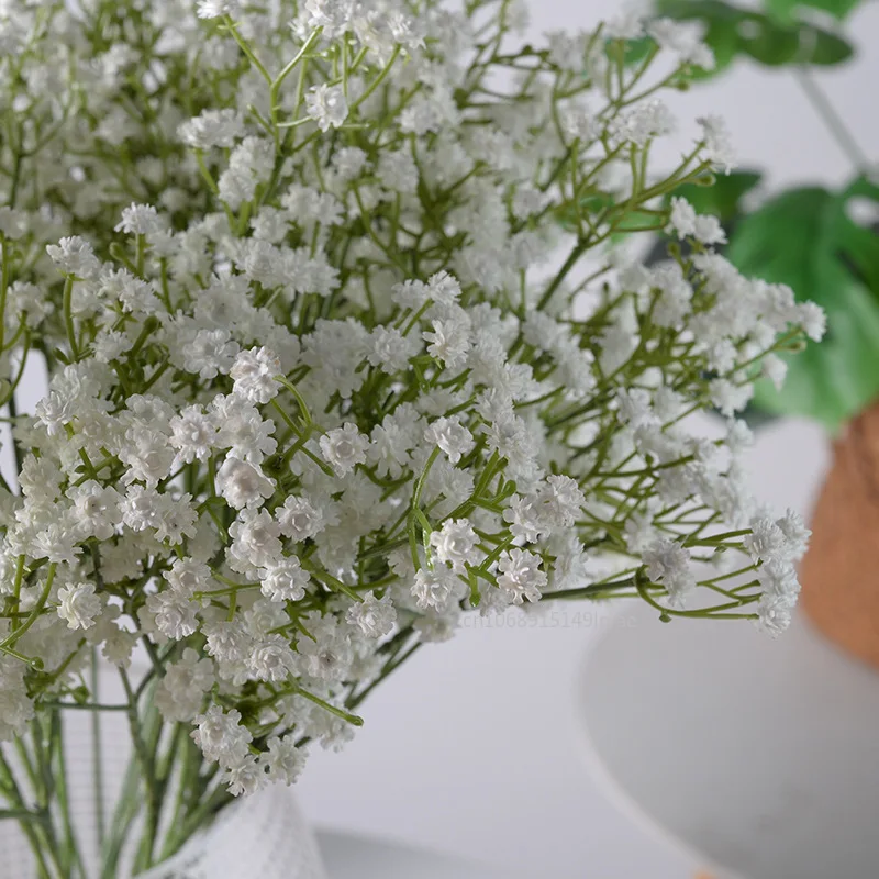 90Heads Artificial Flowers Branch Plastic Gypsophila DIY Floral Bouquets for Handmade Wedding Engagement Party Home Decorations
